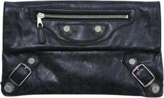Balenciaga Pre-owned Clutches, female, Black, Size: ONE SIZE Pre-owned Leather Clutch