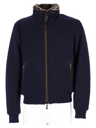Moorer Bellati High Collar Fur Lining Wool-Cashmere Jacket