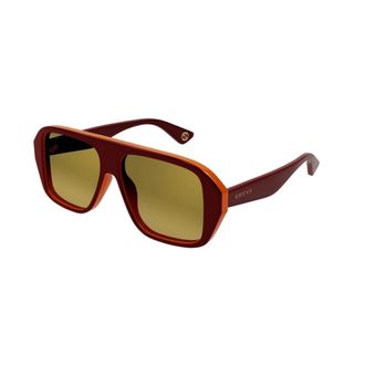 Gucci Zonnebril Gg 1615S 003 - Heren - Zonnebrillen - Rood - 57 MM - Accessoires
