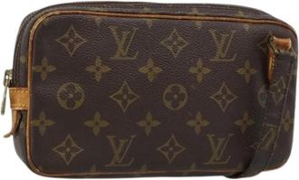 Louis Vuitton Pre-owned Monogram Canvas Shoulder Bag - Dames - Vintage Schoudertas - Bruin - ONE Size - Leer - Vintage