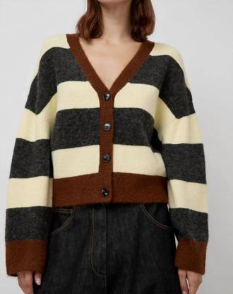 No.6 Store Gabriel Oversized Cardigan In Stripe Combo