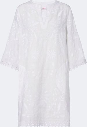 Eres Aigue-Marine embroidered linen minidress