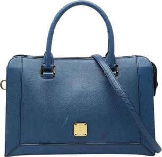 MCM Pre-owned Handbags, female, Blue, Size: ONE SIZE Pre-owned PVC Leather 2way Bag