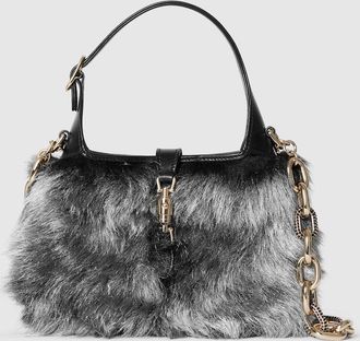 Gucci Jackie 1961 Shearling Bag, Black, Leather