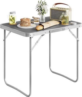 Woltu Tavolo Campeggio Pieghevole Tavolo Da Balcone In Mdf E Alluminio Con Maniglia Di Trasporto Tavolo Da Esterno Per Picnic. Giardino. Spiaggia. Balcone. 