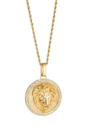 Eye Candy Los Angeles Mens Lion Head Pendant Necklace in Gold at Nordstrom Rack