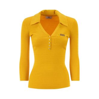 Elisabetta Franchi Dames, Truien, Geel, Maat: M Zijde