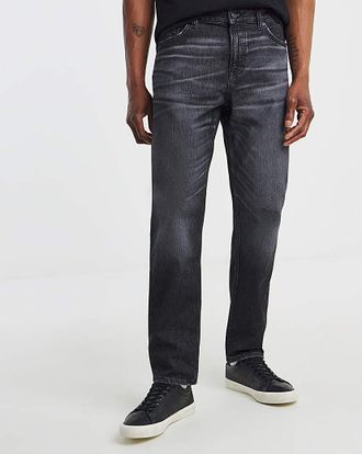 HUGO BOSS Straight Stretch Jeans - Charcoal