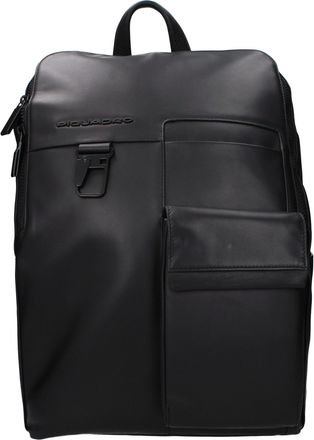 Piquadro Black Leather Mens Backpack