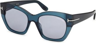Tom Ford Joni-02 Zonnebril - Dames - Zonnebrillen - Blauw - 54 MM - Accessoires