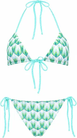 Missoni Vibrant Geometric Print Bikini Set with Light Blue Accents