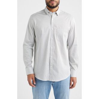 Johnston & Murphy Logan Print Button-Up Shirt in Sage Tile at Nordstrom, Size Xxx-Large