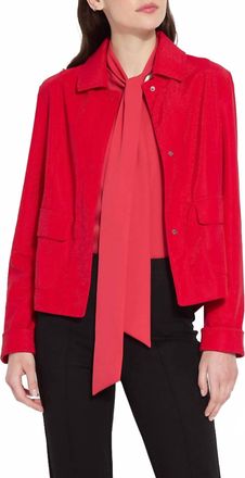 Lyss&eacute; Kendra Vegan Suede Jacket In Deep Red