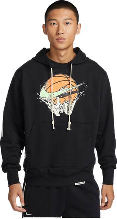 Nike Dri-FIT Standard Issue Basketball Hoodie Black Lime Blast FB7138-010