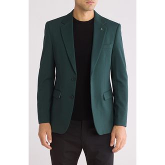 T.R. Premium Slim Fit Knit Blazer in Green at Nordstrom Rack, Size X-Large