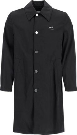 Ami Nylon en Katoen Unisex Autojas - Heren - Mantel - Zwart - L - Katoen - Jassen