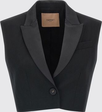 Twinset Gilet cropped Twinset in misto lana