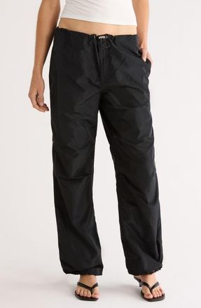 Staud Dash Cinched Taffeta Pants in Black at Nordstrom, Size X-Small