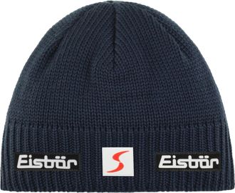 Eisb&auml;r Trop Skipool Knit Beanie Hat Merino Wool (One Size - Navy)