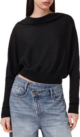 AllSaints Ridley Crop Sweater in Black at Nordstrom Rack, Size X-Small