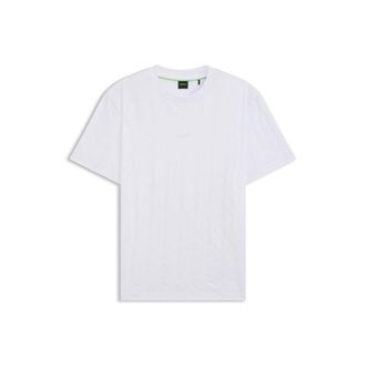 BOSS Cotton T-shirt with jacquard pattern