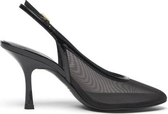 Stuart Weitzman Schoenen, Dames, Zwart, 39 1/2 EU, Leer, Bareitall Slingback 85