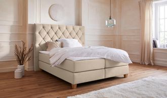 HOME AFFAIRE Boxspringbett »Harmones hoch« in 3 Breiten, Härtegrad auch im Mix mit je 1 Matratze in H2 und H3