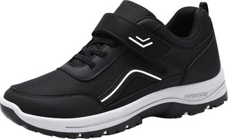 Generic Fashionable Unisex Knit Walking Sneakers with Soft Sole for Everyday Casual Wear and Lightweight Comfort Support (Black, 6.5)