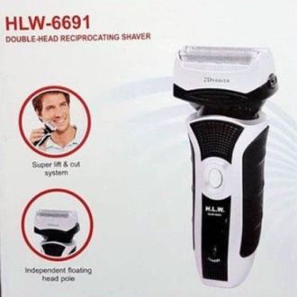 Trade Shop Trade Shop - Rasoio Elettrico Hlw-6691 Ricaricabile 2 Testine Lama Acciaio Barba Baffi