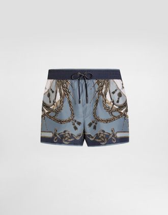 Dolce & Gabbana Cargo-print Short Swim Boxers - Man Beachwear Multicolor 2
