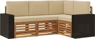 vidaXL Conjunto De Sof&aacute;s De Exterior 4 Uds. Poli&eacute;ster Vidaxl