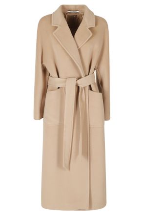 Tagliatore Beige Double-Breasted Virgin Wool Coat