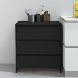 vidaXL Vidaxl - Aparador De Madera Contrachapada Negro 70x41x75 Cm