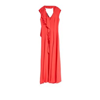 Karl Lagerfeld Ruche Gelegenheidsjurk - Dames - Maxi kleedjes - Rood - XS - Kleedjes