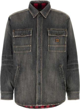 Balenciaga Gevoerd overhemd - Heren - Spijkerjassen - Grijs - M - Jassen