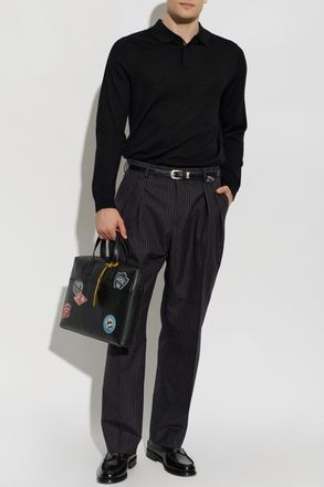 Paul Smith Wool Trousers, Mens, Grey