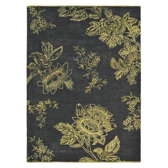 Un amour de tapis Alfombra de sal&oacute;n capiton&eacute; a mano de lana natural, negro 170x240