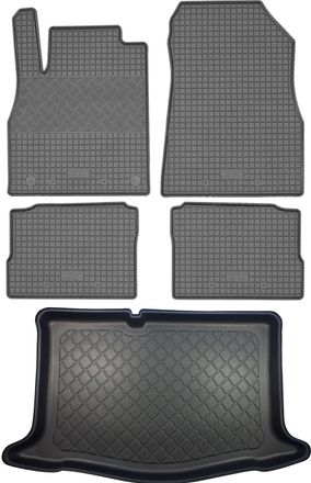 OEM Nissan Micra K14 Hatchback (5 Puertas) Desde 03.2017 Set - Alfombrillas De Goma Para Coche + Alfombrilla Para Maletero