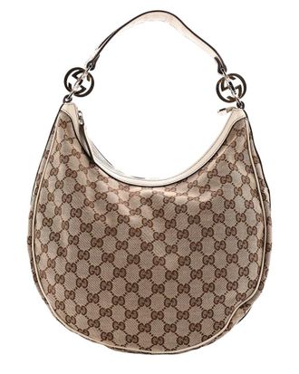 Gucci Beige Gg Canvas Twins Hobo Medium (Authentic Pre-Loved)