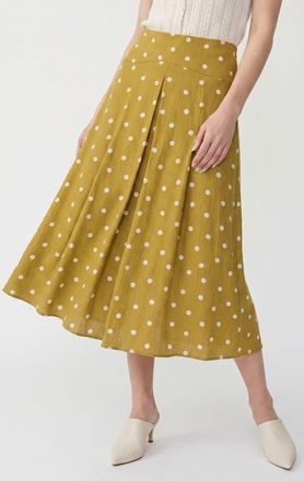 Vero Moda Kora Polka Dot Midi Skirt in Willow Dots at Nordstrom, Size X-Large