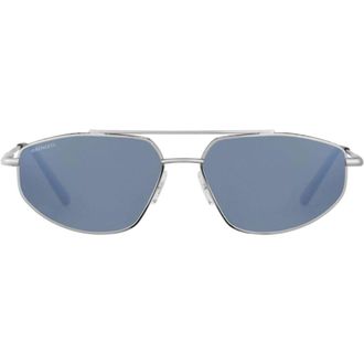Serengeti Eyewear Marlon Angular Metal Frame Sunglasses with Reflective Blue Lenses