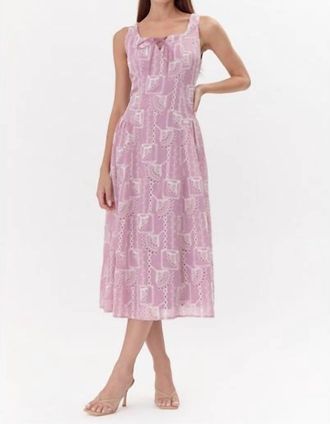 Adelyn Rae Maven Midi Dress In Mauve Pink/cream