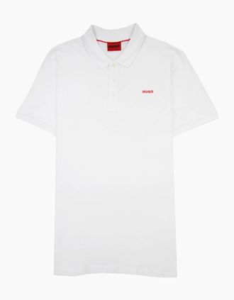 HUGO BOSS Mens Hugo Donos222 Regular Fit Polo White 100 - Size: 40