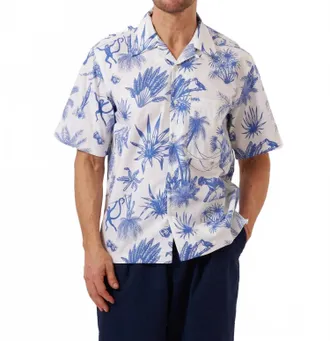 Universal Works Jungle Toile Poplin Camp Shirt In White