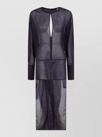 Darkpark keyhole voile shirt dress
