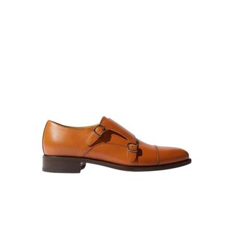 Scarosso Loafers, male, Brown, Size: 10 1/2 US Firenze Double Strap Monk