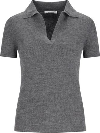 Max Mara V-neck Knitwear, female, Gray, M, Mxmalbero Knit