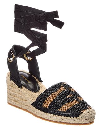 Ferragamo Ferragamo Leather & raffia Espadrille