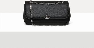 Vivienne Westwood Chain Crossbody Purse Faux Leather Black One Size Women