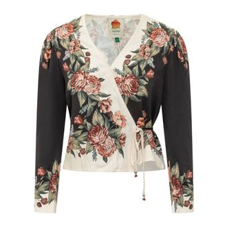 Farm Rio Camicetta Floreale Invernale Manica Lunga - - Blouses & Shirts - Donna - Multicolore - L